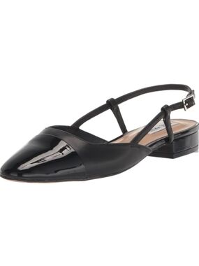 Steve Madden Belinda Black Slingback Pointed-Toe Flats